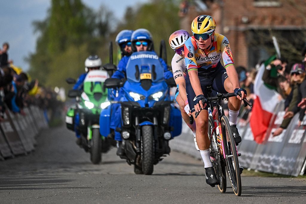 Belgian Lotte Kopecky of SD Worx-Protime pictured in action during the women's Paris-Roubaix cycling race