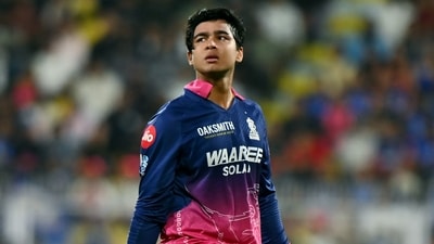 Vaibhav Sooryavanshi walks back to the pavilion after losing his wicket to Shardul Thakur. (ANI Pic Service)
