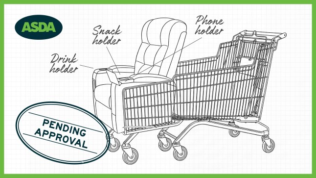 Asda's design for an adult trolley seat