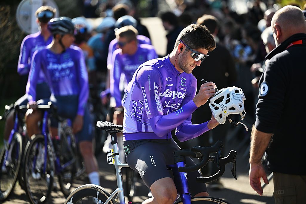 Luke Durbridge of Australia and Team Jayco AlUla prior to Paris-Nice 2026, Stage 2 . (Photo by Szymon Gruchalski/Getty Images)