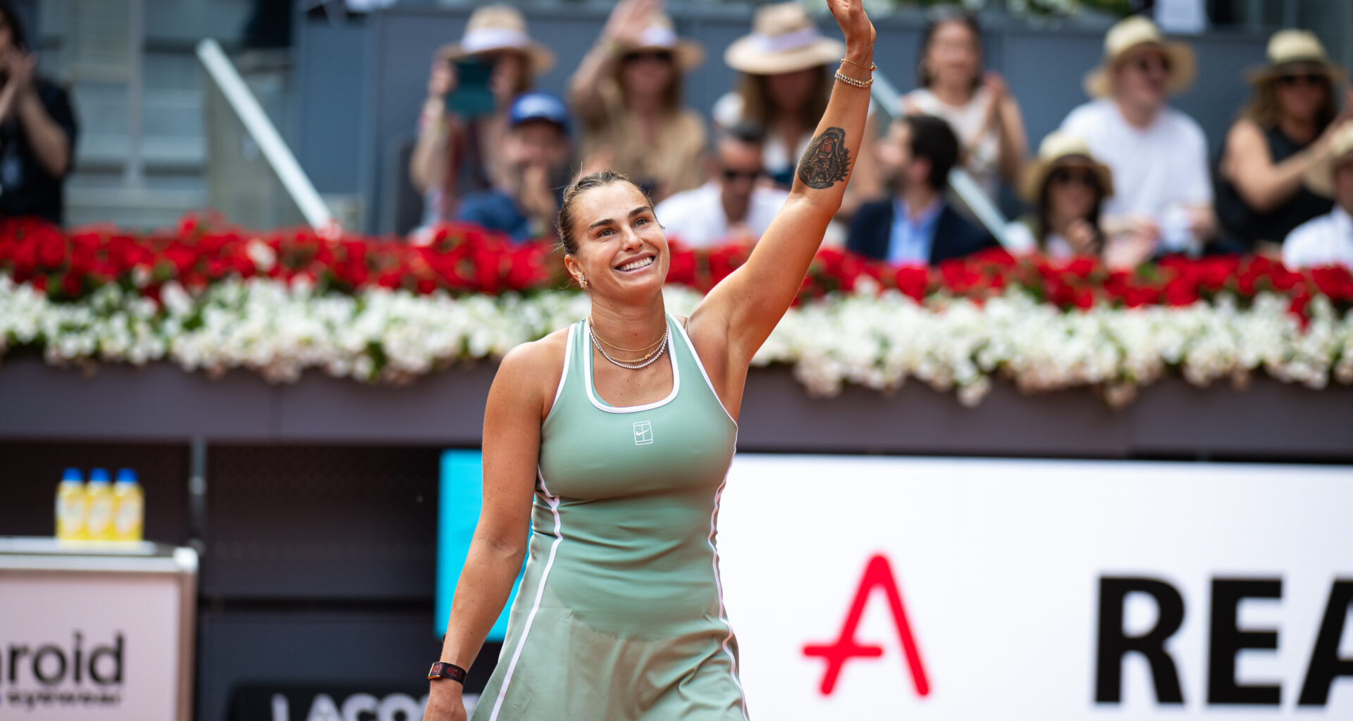 Sabalenka makes playful plea to Federer after one-handed hot shot