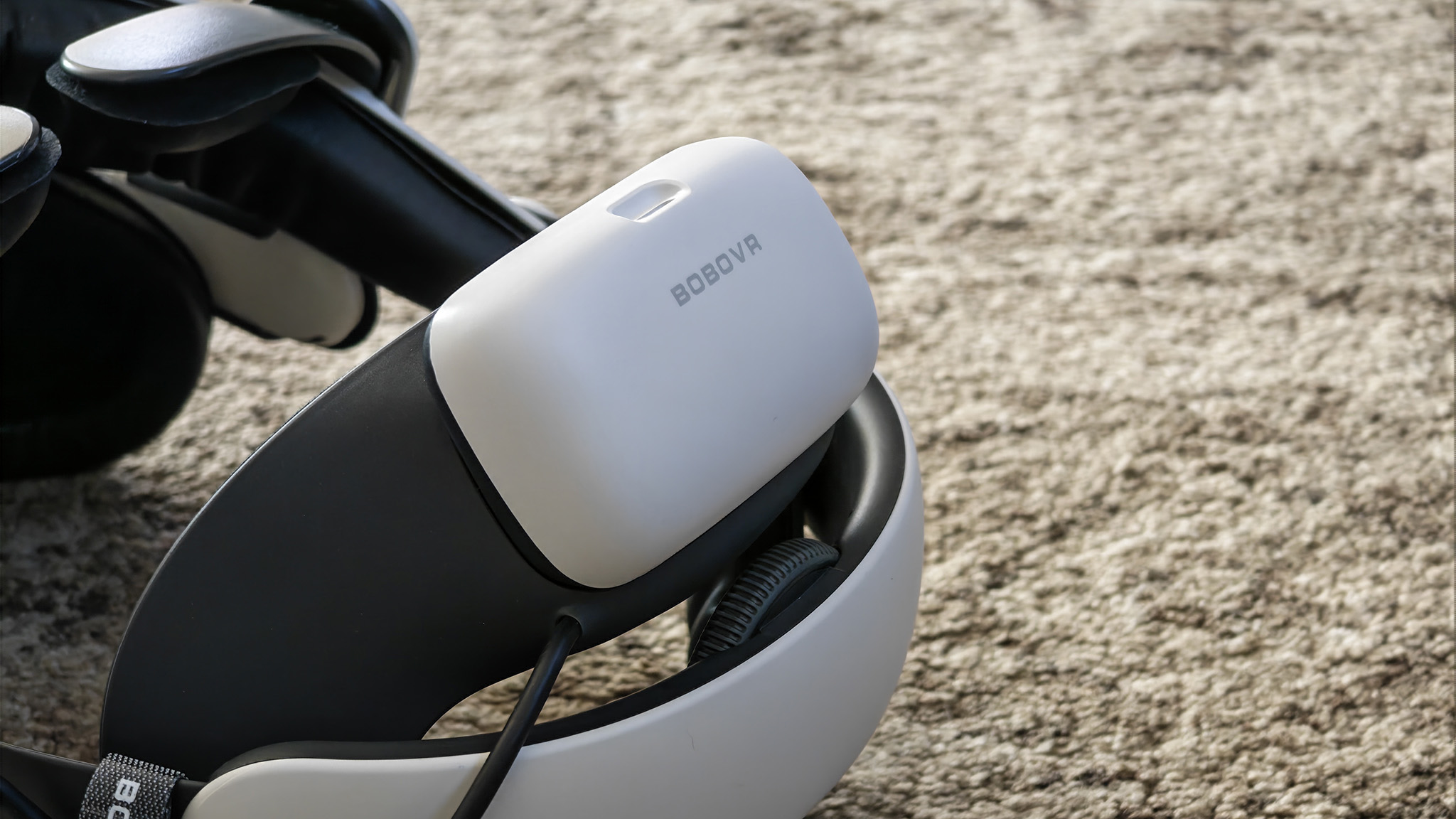 A BoboVR S3 Pro installed on a Meta Quest 3 headset