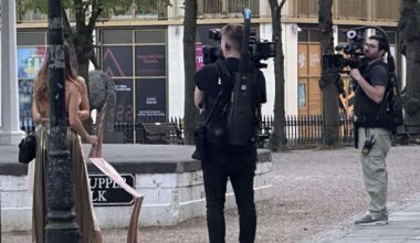 The Real Housewives of Cheshire filming in The Pantiles, Tunbridge Wells, outside The Tunbridge Wells Hotel