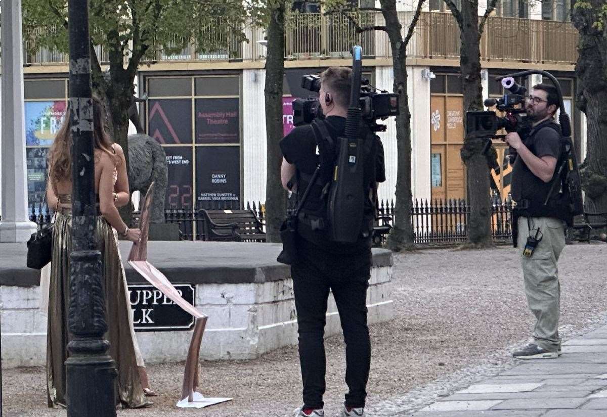 The Real Housewives of Cheshire filming in The Pantiles, Tunbridge Wells, outside The Tunbridge Wells Hotel