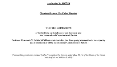 Intervention in landmark European Court case on citizenship rights and trafficking: Shamima Begum v. the UK