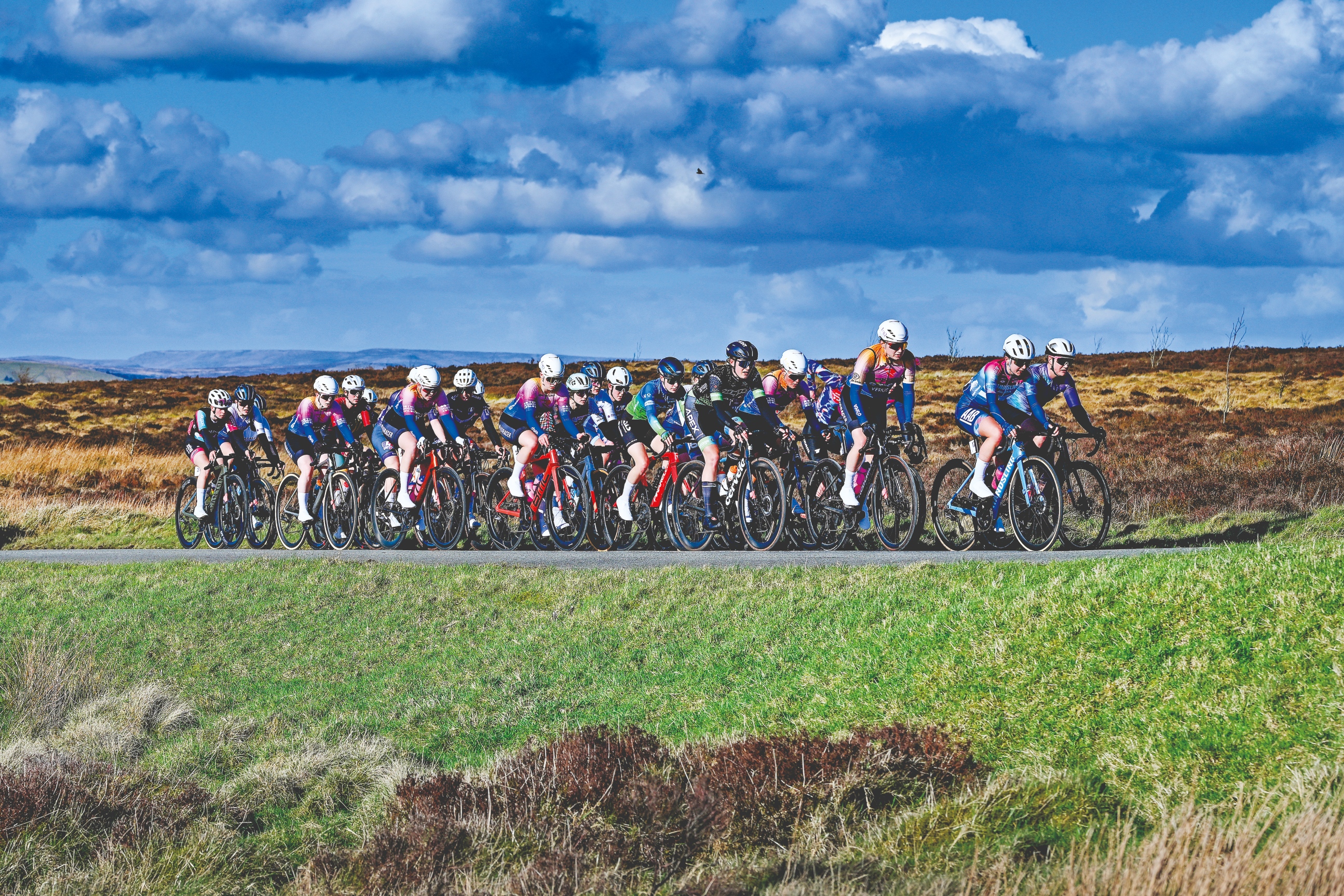 Riders competing in a bike race