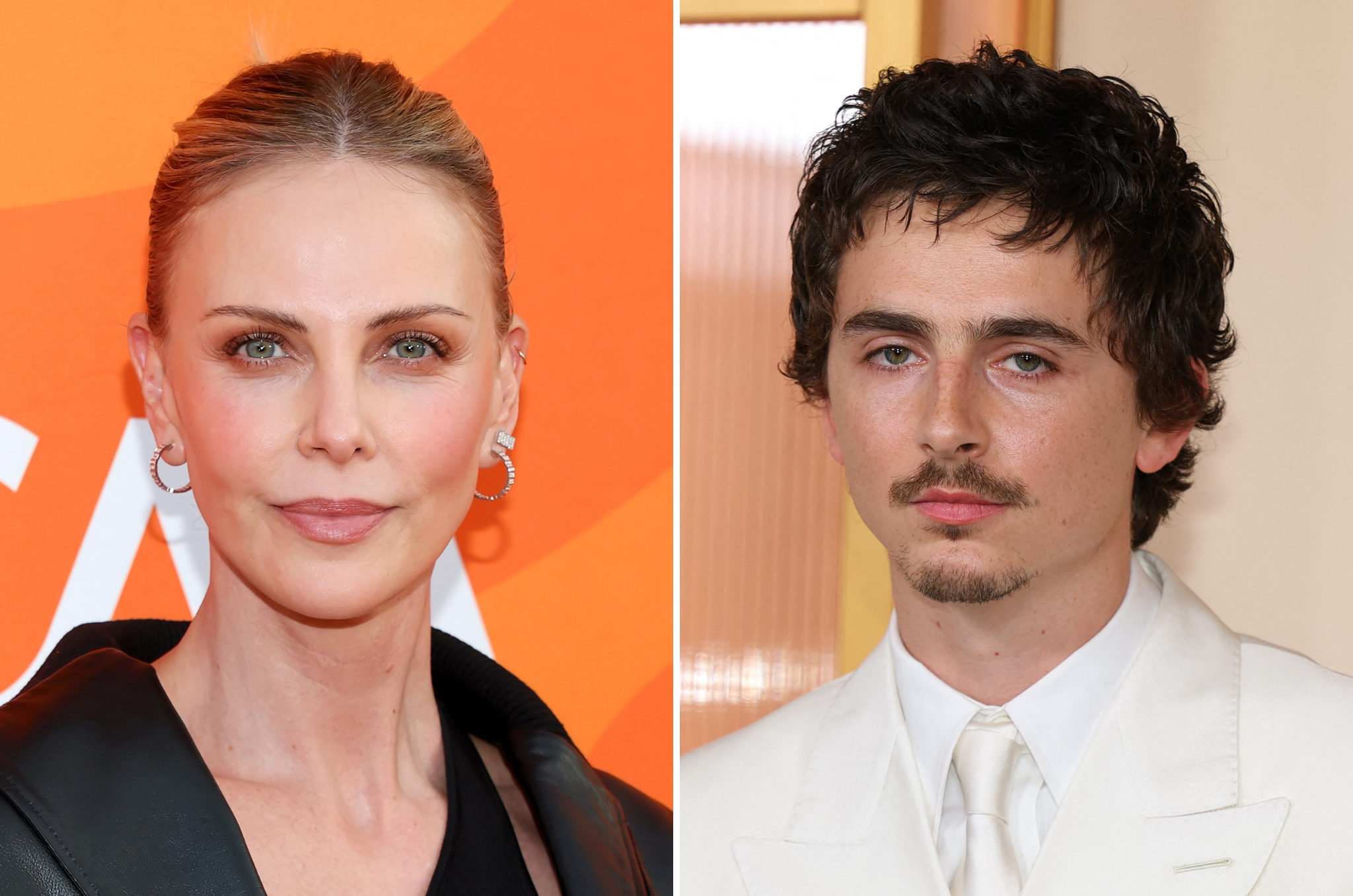 Charlize Theron (left) warned Timothee Chalamet (right) that AI will soon take his job after he made negative comments about opera and ballet