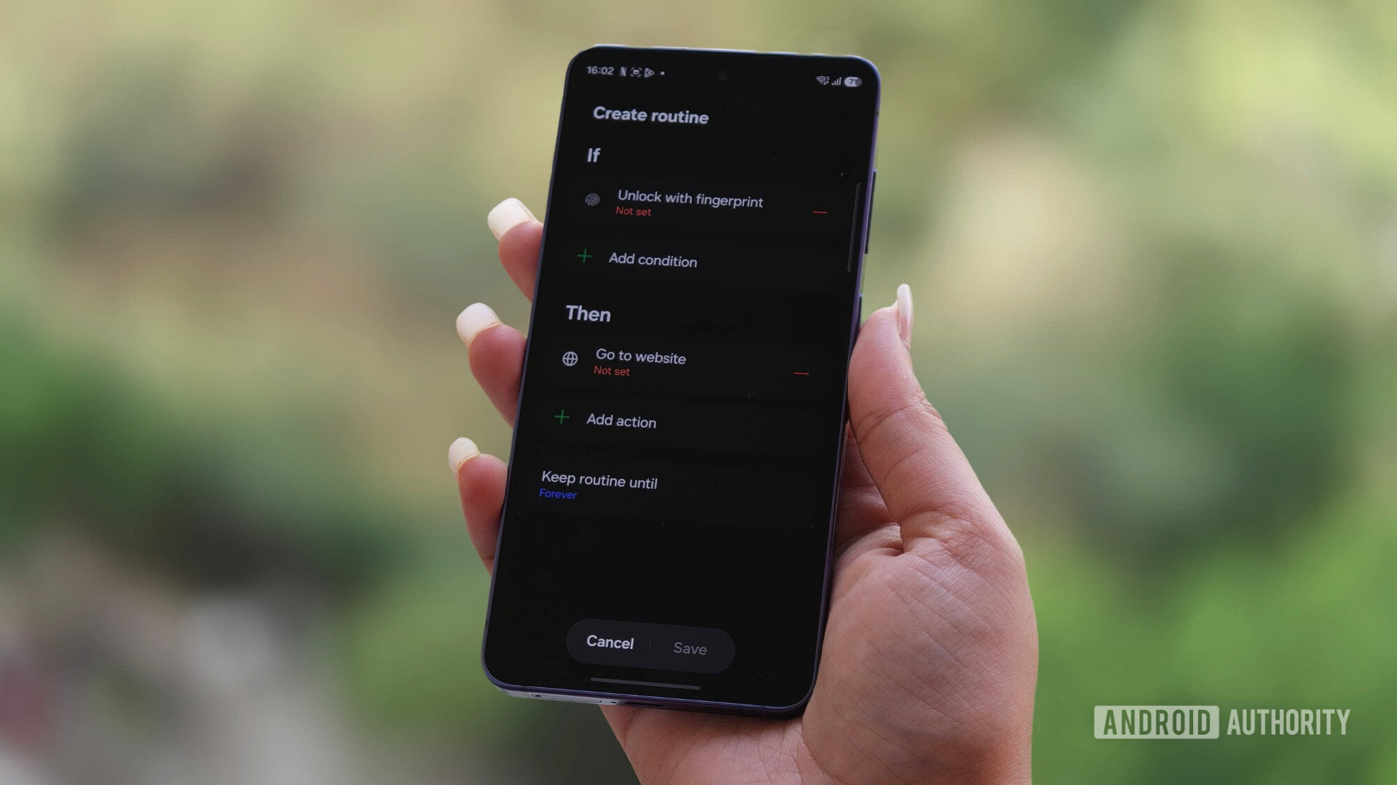 Create a routine via the Good Lock app