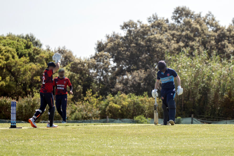 A France Cricket player at the Santarem Cricket Ground on April 5, 2026