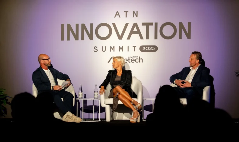Anne Mahlum and other panelists on stage at the ATN Innovation Summit