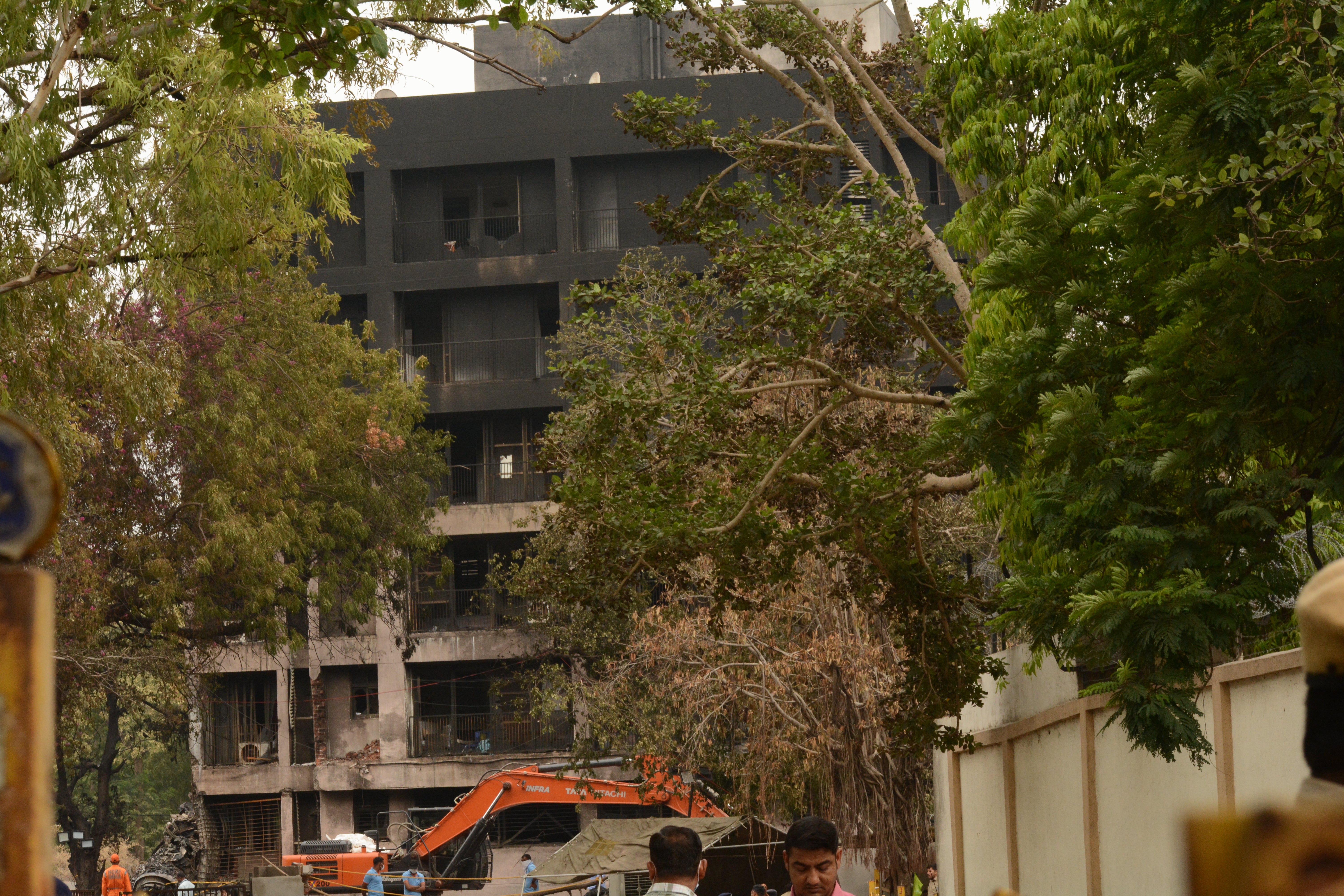 Building of BJ medical college damaged after the Air India plane crash
