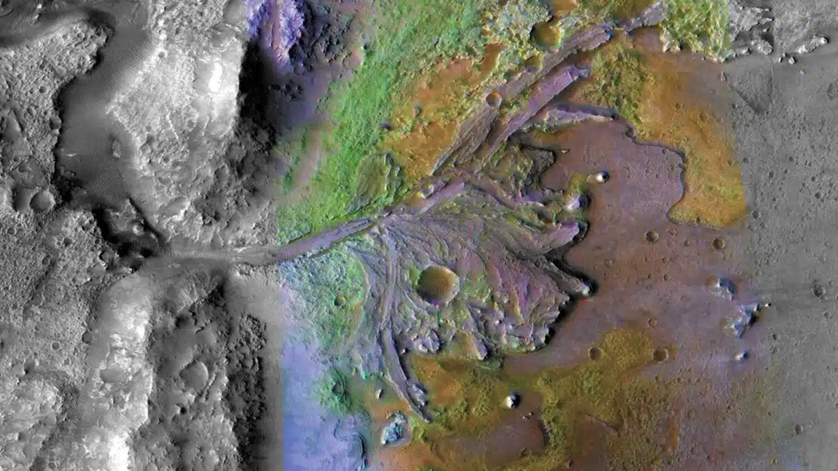 False Color View Reveals Ancient River Delta In Jezero Crater Explored By Perseverance