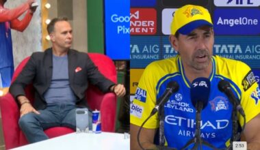 Michael Vaughan and CSK coach Stephen Fleming