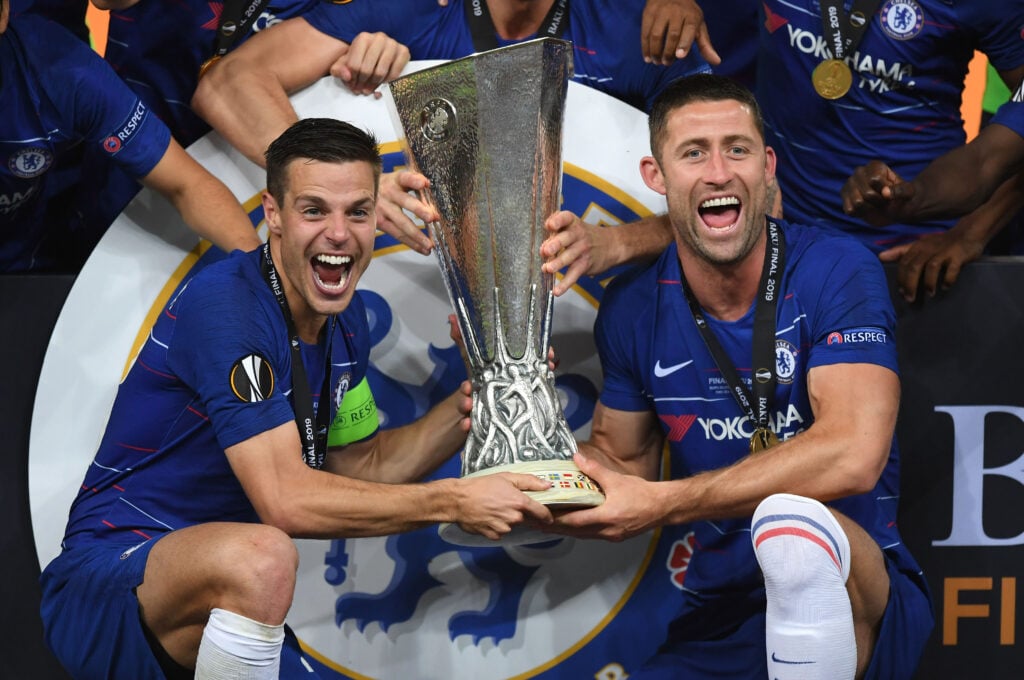Cesar Azpilicueta of Chelsea and Gary Cahill of Chelsea