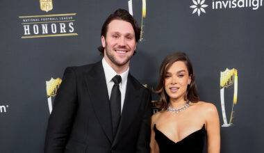 Josh Allen, Hailee Steinfeld at the 14th Annual NFL Honors held at Saenger Theatre on February 06, 2025 in New Orleans, Louisiana.
