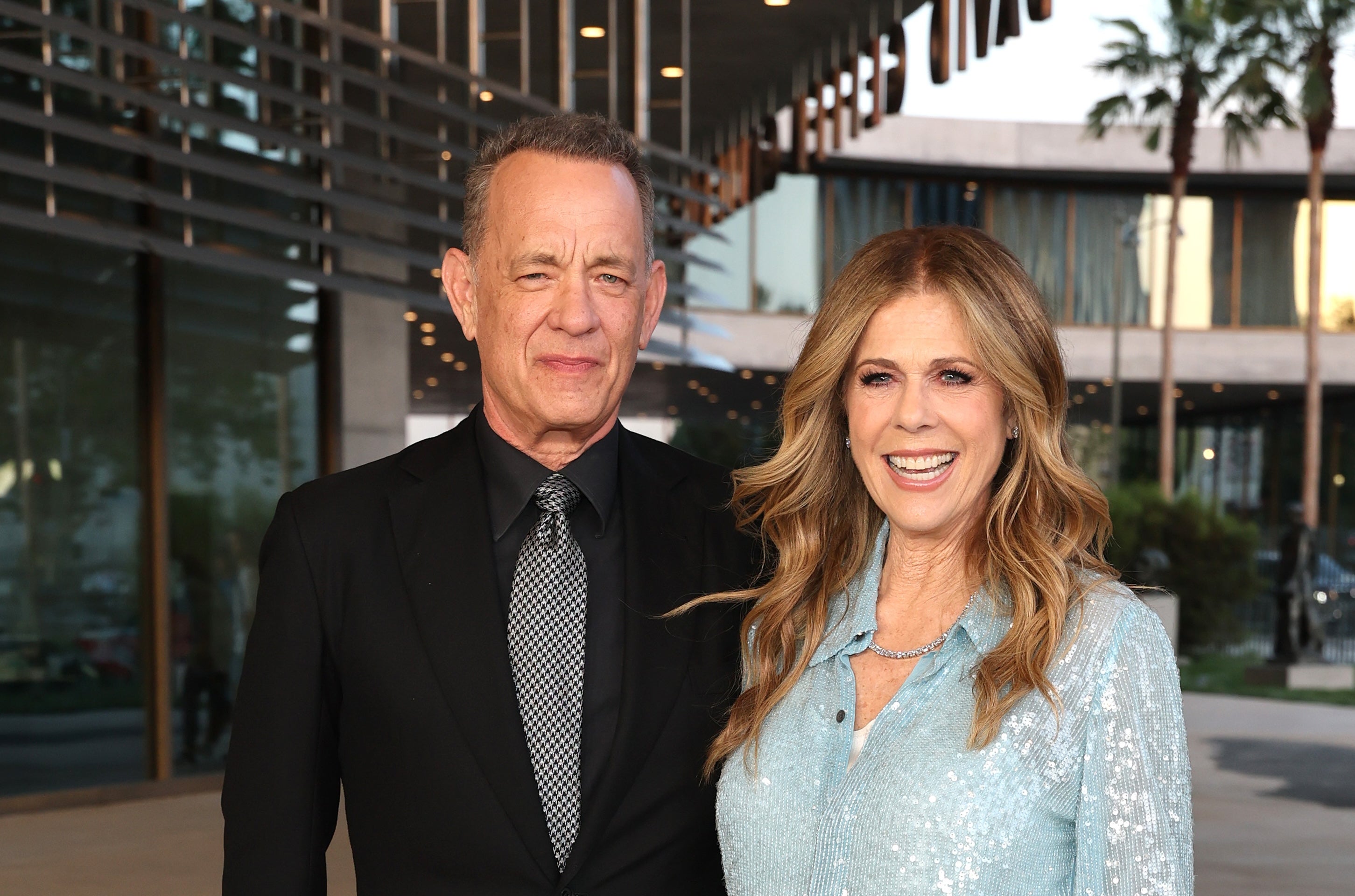 Wilson with Hanks at the Los Angeles County Museum of Art’s opening gala for the David Geffen Galleries, earlier this month