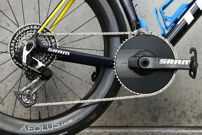 Gravel gearing on Mads Pedersen's Trek Madone