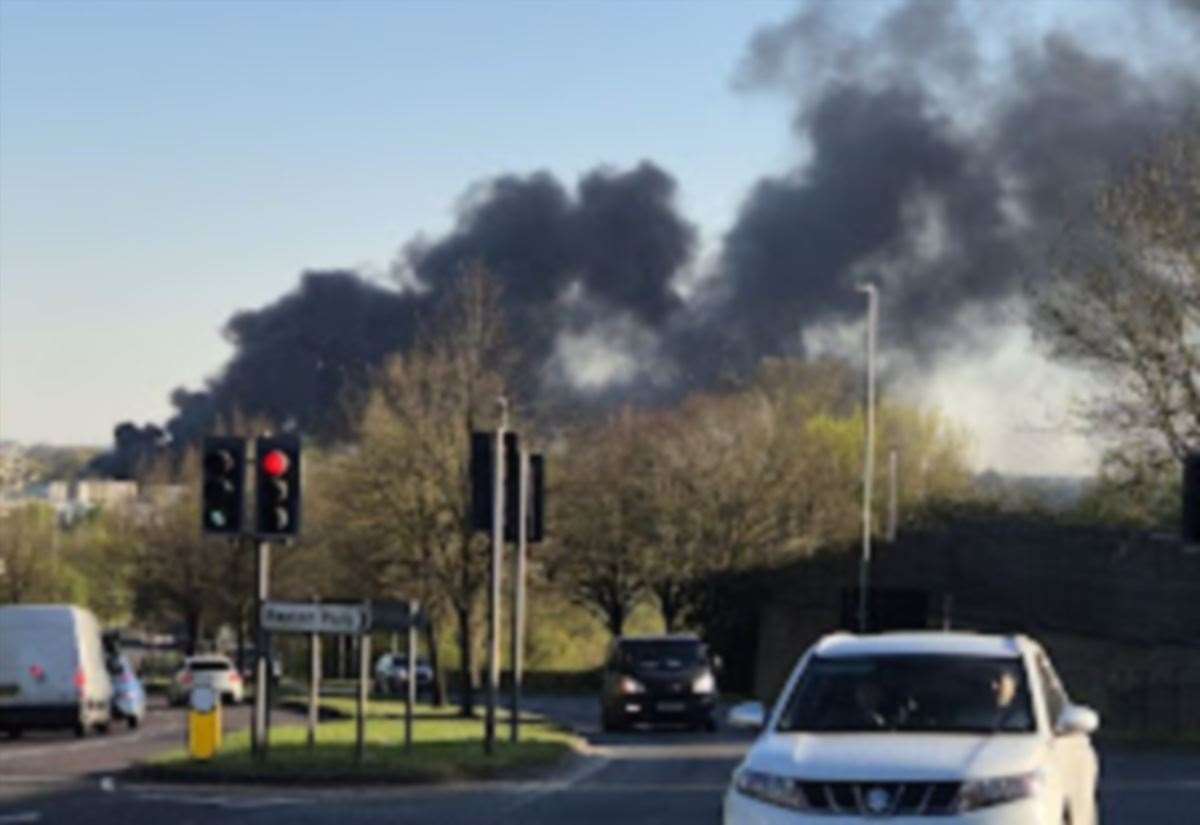 Dramatic scenes of huge fire at Cobbs Wood Industrial Estate, Brunswick Road, Ashford