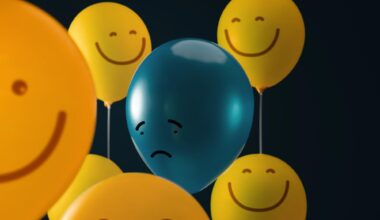 Happy Sad Balloon Faces Depression Mental Health Antidepressant Concept