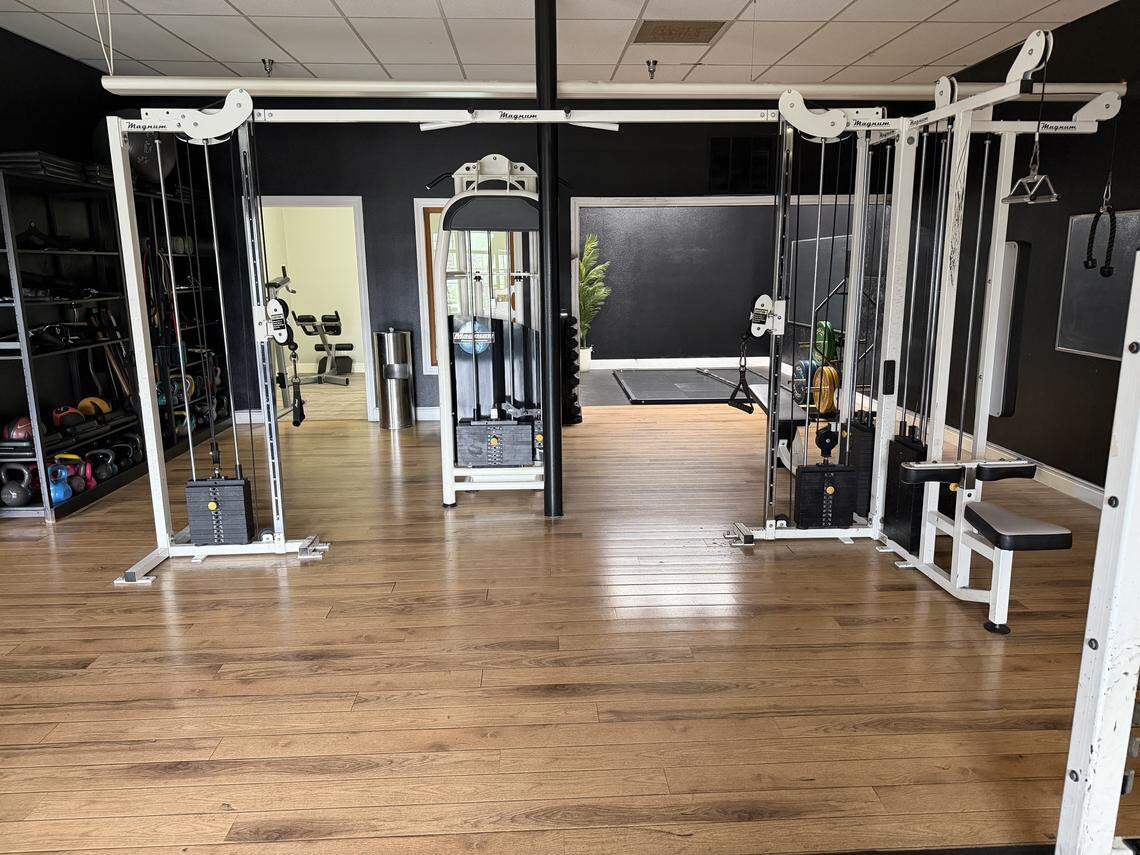 The new Coast Fitness Club in Cambria offers a variety of weight-lifting and other equipment.