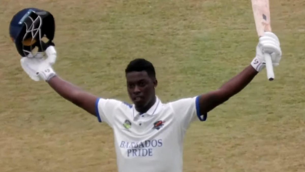 Kevin Wickham scores a century for Barbados in the West Indies Championship
