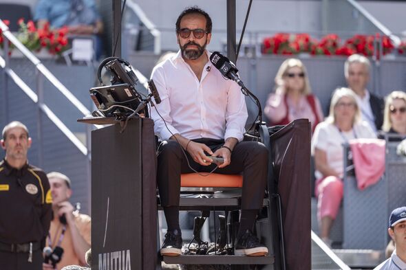 Kader Nouni looking on from the umpire's chair Kader Nouni looking on from the umpire's chair