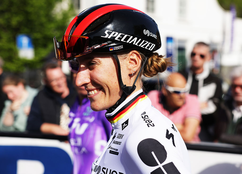 Koch before the start of Brabanste Pijl women 2026