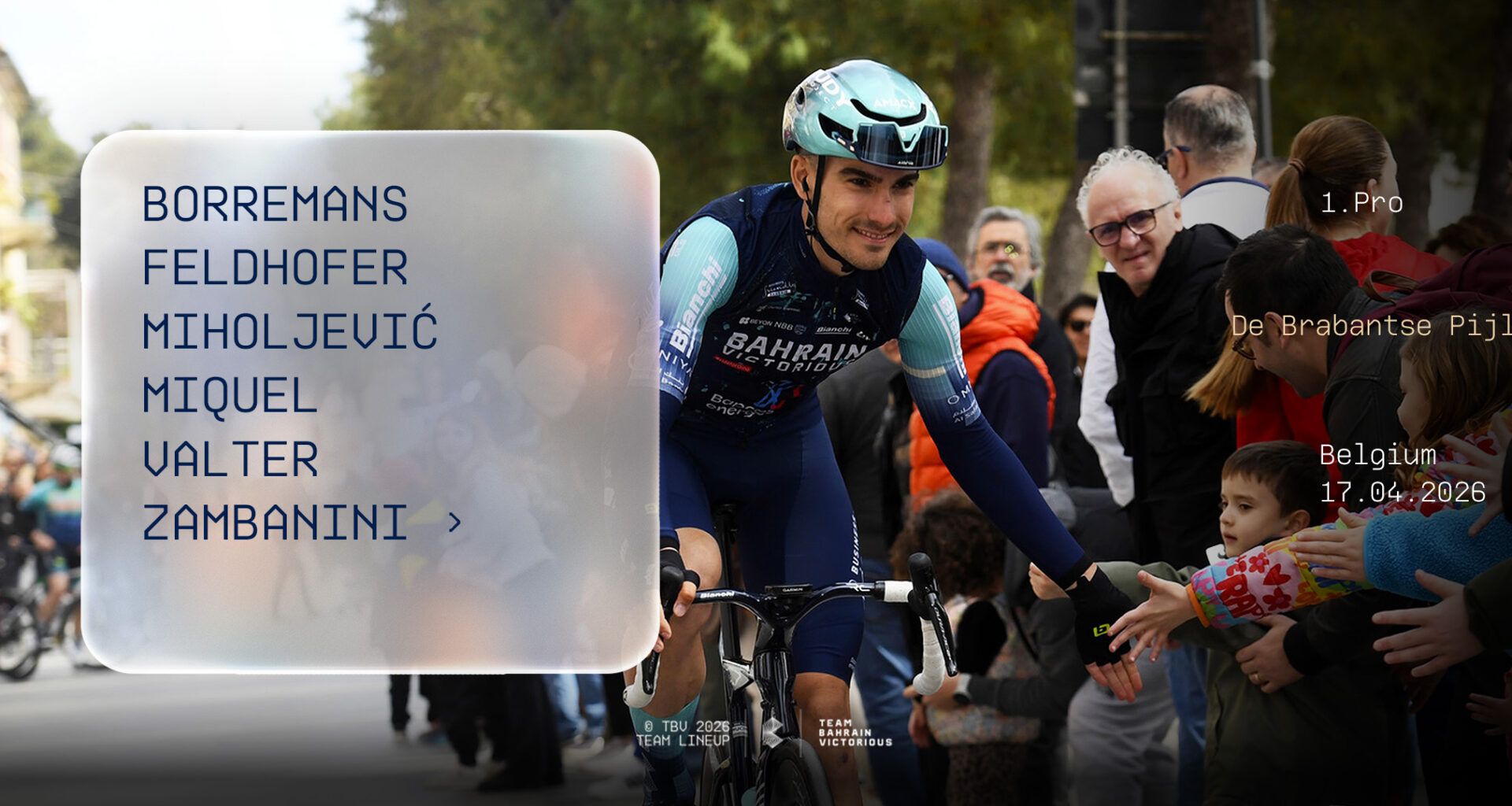 Zambanini Leads Bahrain Victorious at De Brabantse Pijl
