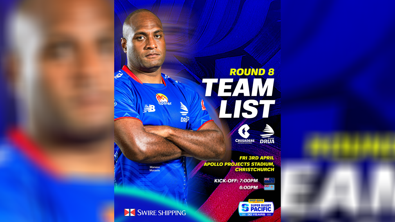 Mataele, Nasova return as Drua reshuffle for Crusaders clash – FBC News