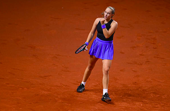 Mirra Andreeva at the Stuttgart tournament. Source: Getty