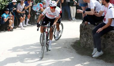 Kasia Niewiadoma-Phinney in action at Strade Bianche