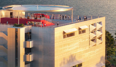 folding PTFE facade to wrap OPEN's 'cube of change' arts center