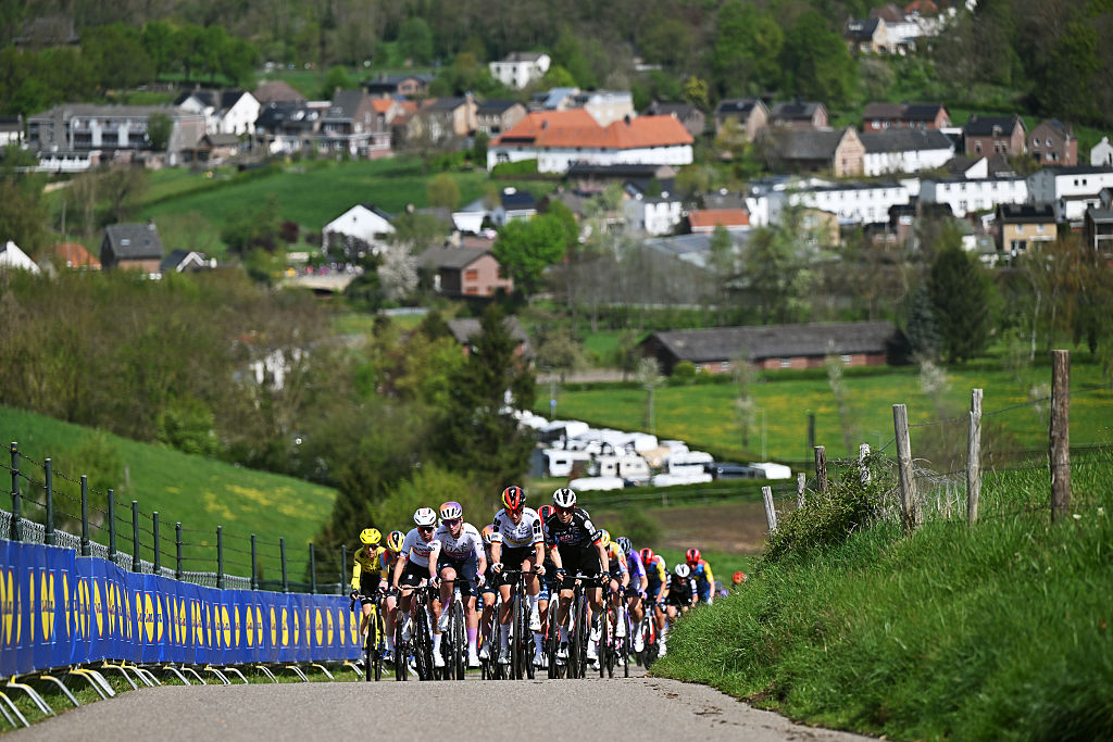 FDJ United - SUEZ lead the peloton during the 12th Amstel Gold Race Ladies Edition 2026 (Photo by Luc Claessen/Getty Images)