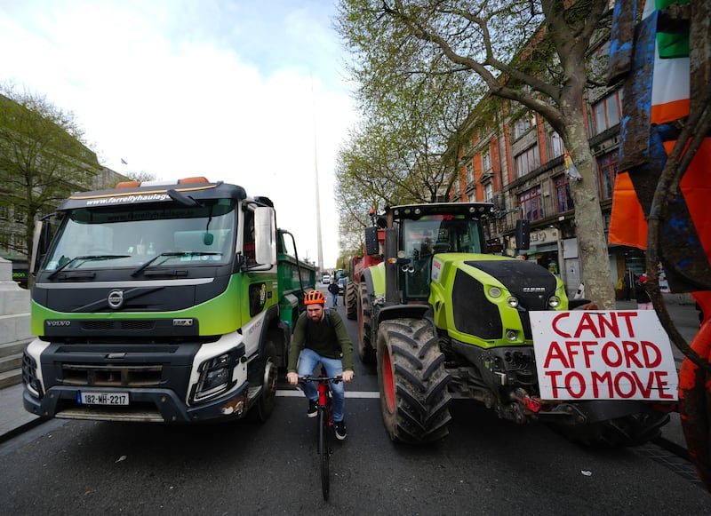 Vehicles parked on O’Connell Street in Dublin