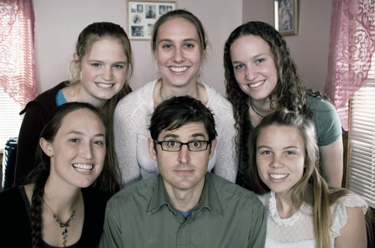 Picture Shows: l-r top row: Rebekah Phelps-Roper, Libby Phelps, Megan Phelps-Roper bottom l-r: Jael Phelps, Louis Theroux, and Lauren Drain TX: BBC Two, TBC Warning: Use of this copyright image is subject to Terms of Use of BBC Digital Picture Service. In particular, this image may only be used during the publicity period for the purpose of publicising LOUIS LOUIS THEROUX: THE MOST HATED FAMILY IN AMERICA and provided BBC is credited. Any use of this image on the internet or for any other purpose whatsoever, including advertising or other commercial uses, requires the prior written approval of the BBC.