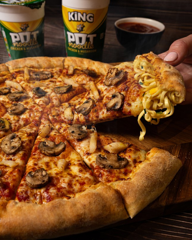 A Pot Noodle Stuffed Crust Pizza from Domino's for April Fools' Day