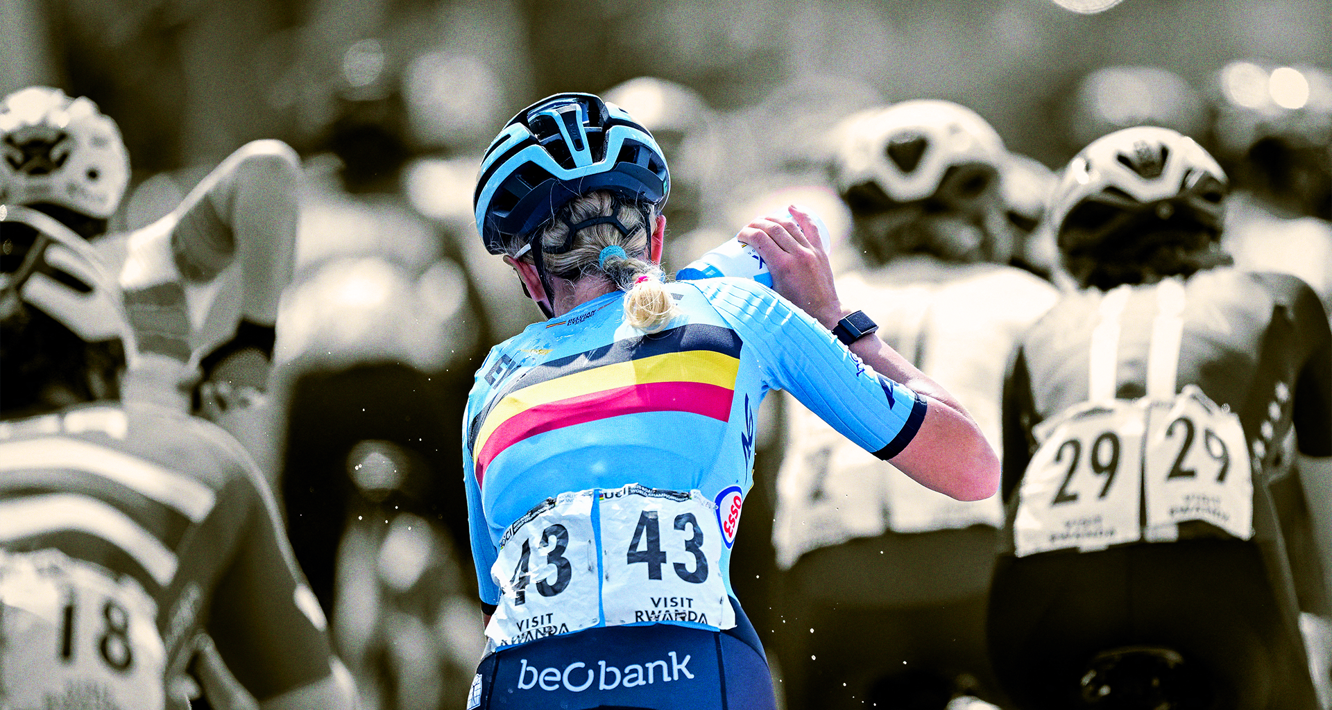 Belgian Laura Five pictured in action during the junior women road race (74 km) at the cycling road World Championships in Kigali, Rwanda, Saturday 27 September 2025. The 2025 UCI Road World Championships take place from 21 to 28 September in Kigali, Rwanda. BELGA PHOTO DIRK WAEM (Photo by DIRK WAEM / BELGA MAG / Belga via AFP) (Photo by DIRK WAEM/BELGA MAG/AFP via Getty Images)