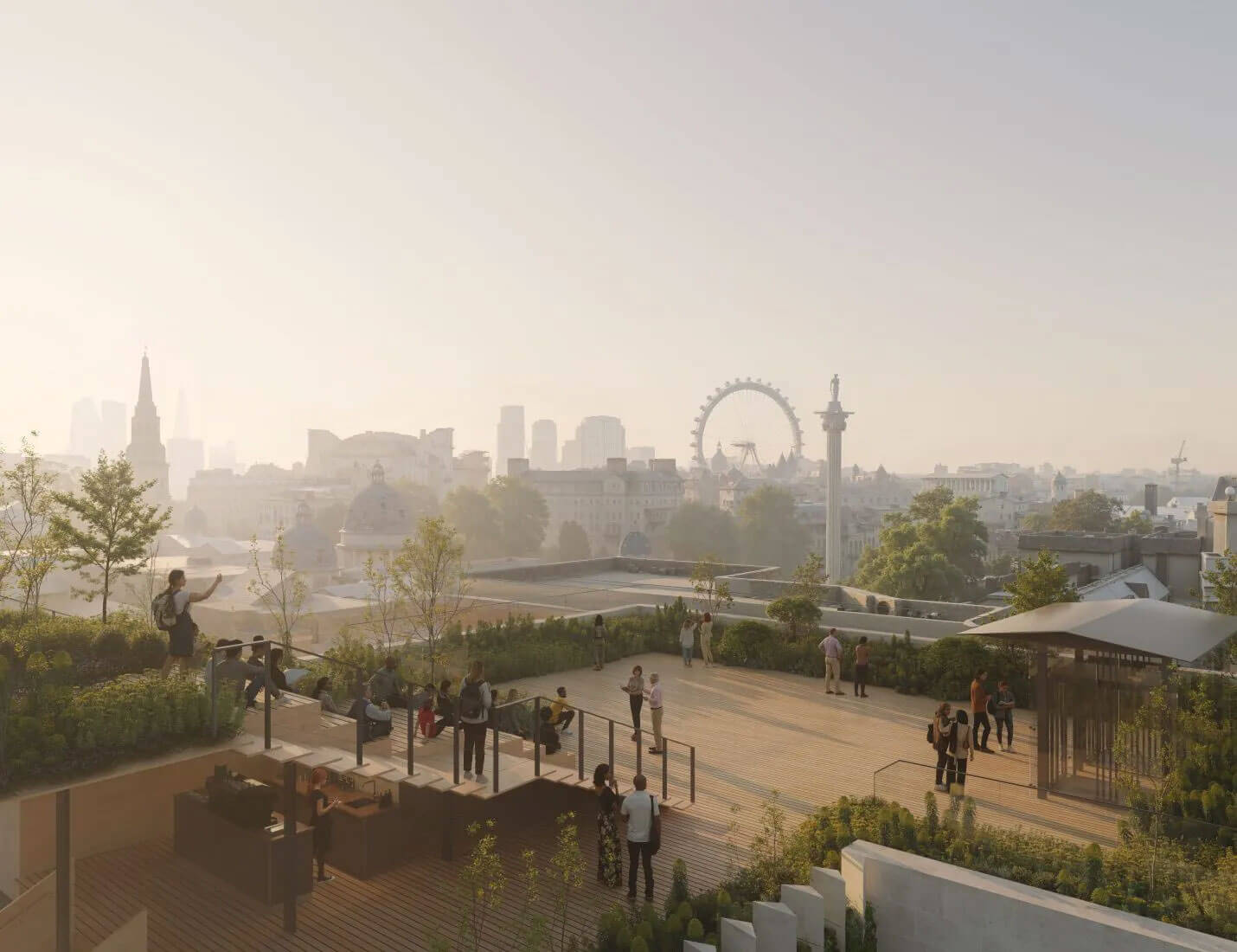 public rooftop atop new wing for national gallery