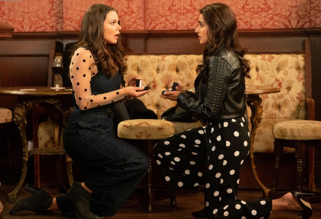 Editorial use only Mandatory Credit: Photo by ITV/REX/Shutterstock (9939969bi) Ep 9605 Monday 5th November 2018 - 2nd Ep Kate Connor, as played by Faye Brookes, and Rana Habeeb, as played by Bhavna Limbachia, are reunited. As they each produce ring boxes, they're shocked to realise they were both planning a surprise proposal. Utterly thrilled, Kate and Rana agree to marry. 'Coronation Street' TV Series UK - 2018