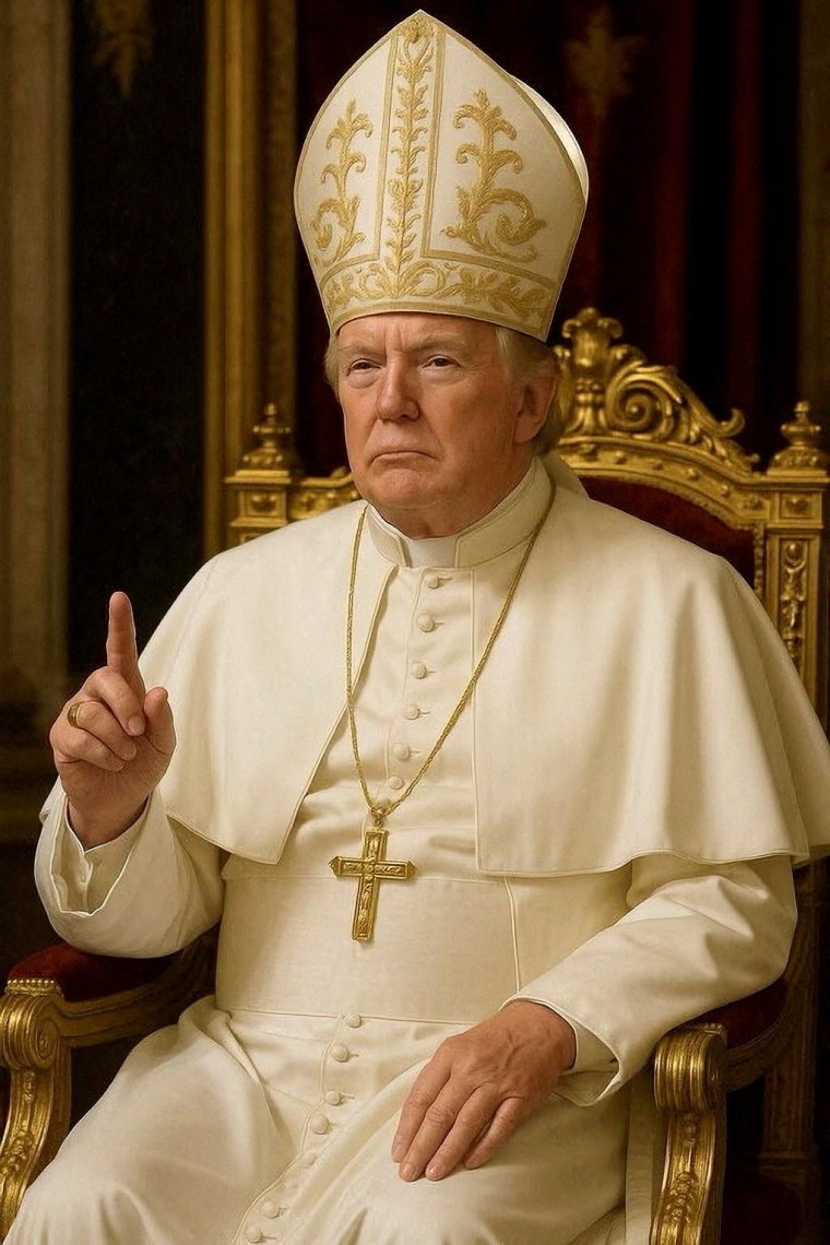 FILE PHOTO: An artificial intelligence (AI) image shows U.S. President Donald Trump as the pope, wearing a white cassock and papal headdress after it was posted on his Truth Social media account @realDonaldTrump. @realDonaldTrump/Handout via REUTERS THIS AI-GENERATED IMAGE HAS BEEN SUPPLIED BY A THIRD PARTY. IT IS DISTRIBUTED, EXACTLY AS RECEIVED BY REUTERS, AS A SERVICE TO CLIENT/File Photo
