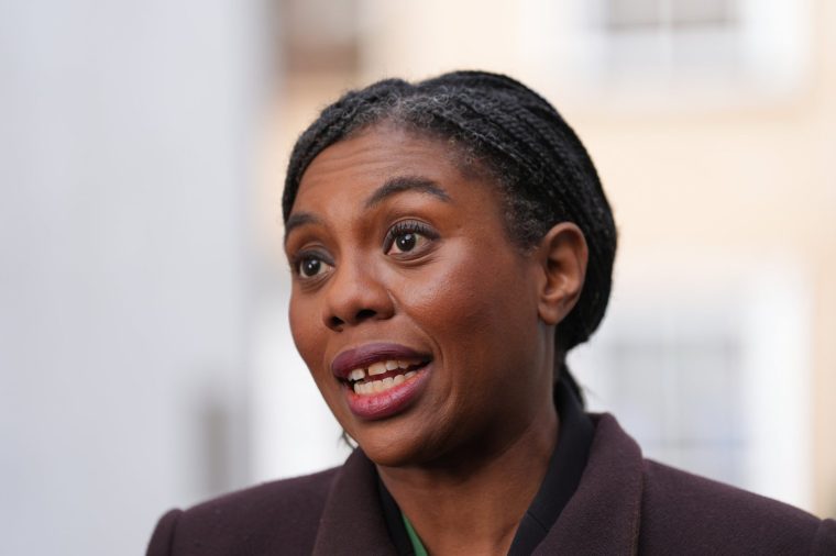 Conservative Party leader Kemi Badenoch speaks to the media following a visit to James & Co Estate Agents in Great Dunmow, Essex. Picture date: Friday March 13, 2026. PA Photo. Photo credit should read: Yui Mok/PA Wire