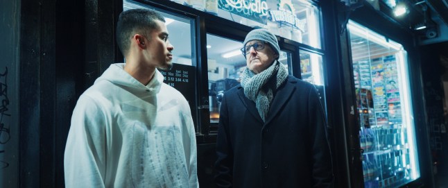 (L to R) Nico Balinthazy (Sneako), Louis Theroux, in Louis Theroux: Inside the Manosphere. Cr. Courtesy of Netflix ?? 2026