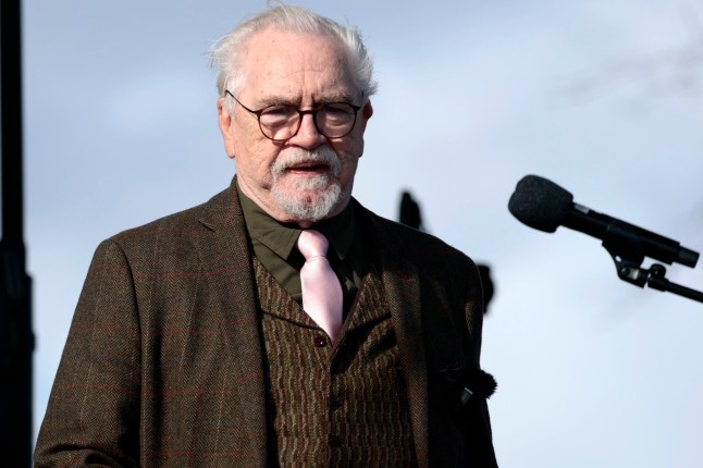 EDINBURGH, SCOTLAND - MARCH 28: Actor Brian Cox speaks on stage during the Believe In Scotland ???End London Rule??? Rally on March 28, 2026 in Edinburgh, Scotland. The aim of this national event is to place Scottish independence at the forefront of the conversation ahead of the upcoming Holyrood elections. (Photo by Jeff J Mitchell/Getty Images)