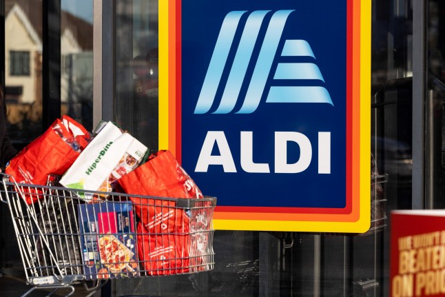 A customer leaves an Aldi Stores Ltd. supermarket in Benfleet, UK, on Tuesday, Nov. 26, 2024. (Photo: Chris Ratcliffe/Bloomberg via Getty Images)