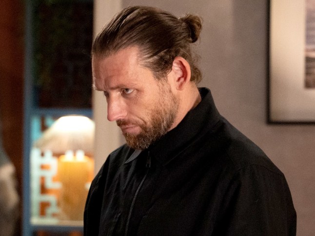 Kev Townsend glaring at someone in Emmerdale.