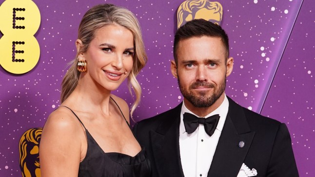 Vogue Williams and Spencer Matthews attend the 79th British Academy Film Awards, at the Royal Festival Hall, Southbank Centre, London. Picture date: Sunday February 22, 2026. PA Photo. Photo credit should read: Ian West/PA Wire