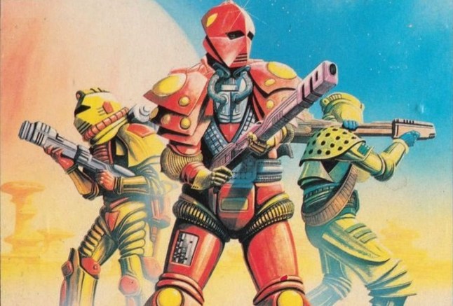 Laser Squad box art of soldiers in space armour