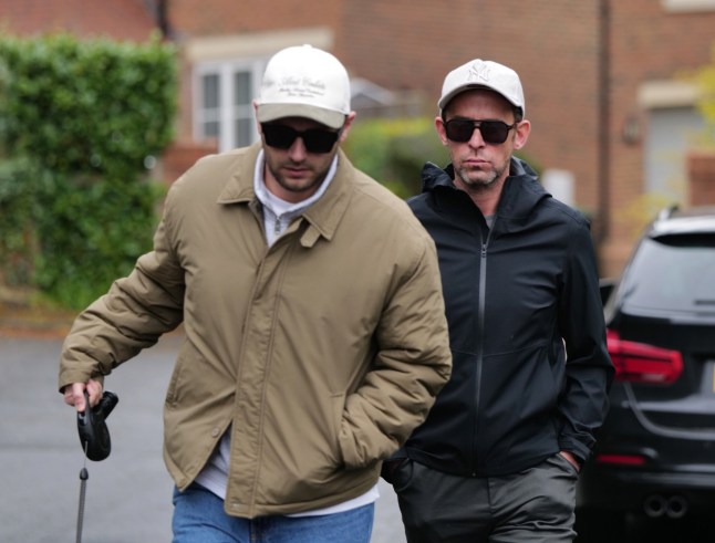 W8media. W8media Scott Mills . Former BBC radio D.J Scott Mills seen with Jos partner out walking their dog today after a two week holiday . 15/04/2026.