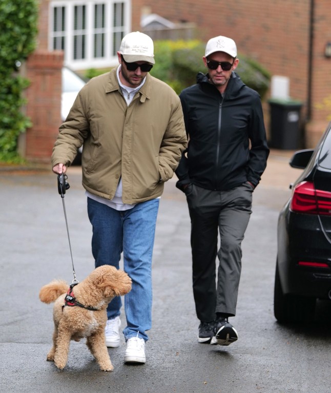 W8media. W8media Scott Mills . Former BBC radio D.J Scott Mills seen with Jos partner out walking their dog today after a two week holiday . 15/04/2026.