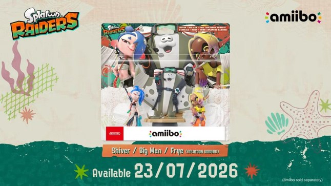 Splatoon Raiders amiibo figures of the three members of Deep Cut in one box